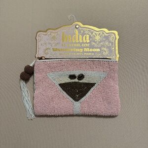 India Wandering Moon Beaded Travel Pouch Espresso Martini